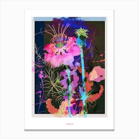 Nigella 7 Neon Flower Collage Poster Canvas Print