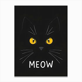 Midnight Whiskers I Meow Canvas Print