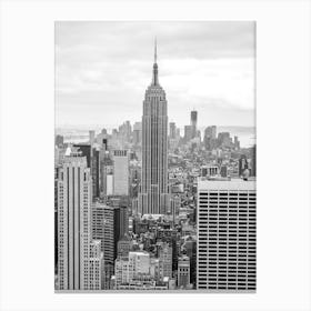 Black And White Empire State Building Canvas Print