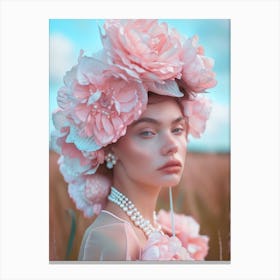 Peony girl i Canvas Print