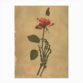 Skeleton Rose Canvas Print