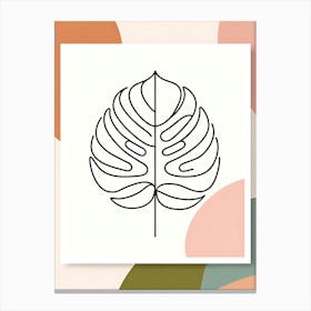 Monstera Leaf Minimalist Canvas Print