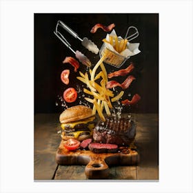 Burger And Fries Canvas Print