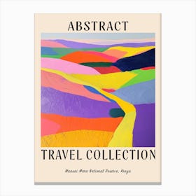 Abstract Travel Collection Poster Maasai Mara National Reserve Kenya 4 Canvas Print