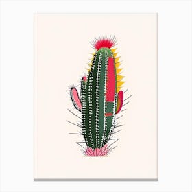 Devil S Tongue Cactus Minimal Line Drawing Canvas Print