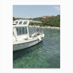 Boat in Green Water - Rab Island - Croatia Europe Travel Photography Canvas Print