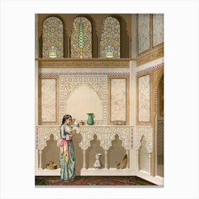 Vintage Arabesque Living Room Lithograph Plate No, 86 & 87, Emile Prisses D’Avennes, La Decoration Arab Canvas Print