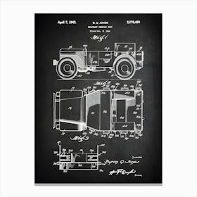 Military Jeep Decor, Jeep Poster, World War Ii Military Vehicle Art, Jeep Blueprint, Jeep Patent, Military Vehicle Patent, Willys Jeep,Vj4501 Canvas Print