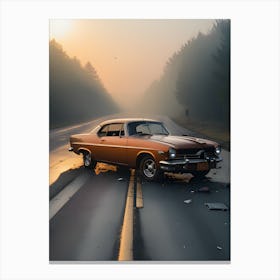 Sunset On The Road Canvas Print