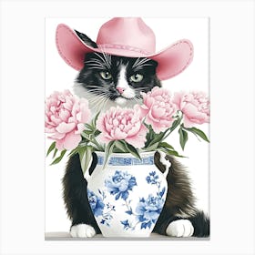 Cowgirl In Pink Hat Canvas Print