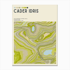 Cader Idris Wales Topographic Contour Map Canvas Print