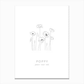 Poppy Birth Flower Canvas Print