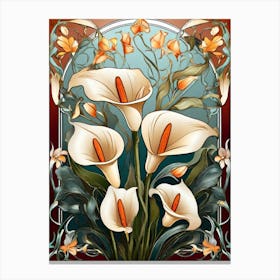 Default Stylized Colorful Design Of Arum Lilies In Art Nouveau 1 (2) Canvas Print