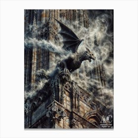 Dragon On A Tower Canvas Print