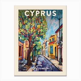 Nicosia Cyprus 3 Fauvist Painting Travel Poster Canvas Print