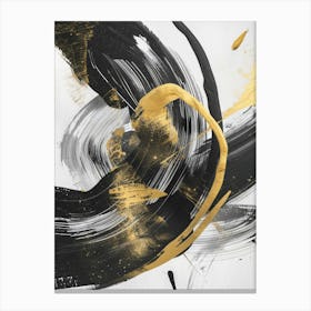 Abstract Black And Gold Painting 37 Canvas Print