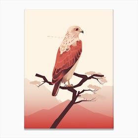 Minimalist Red Tailed Hawk 4 Illustration Canvas Print
