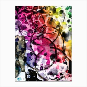 Watercolor Abstraction Colored Spots 1 Canvas Print