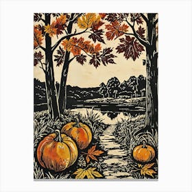 Pumpkins In The Woods 1 Canvas Print