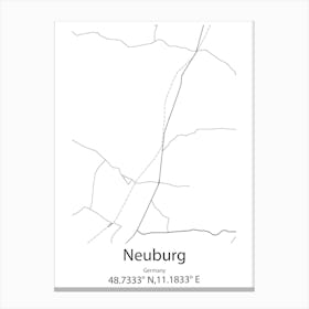 Neuburg,Germany Minimalist Map Canvas Print