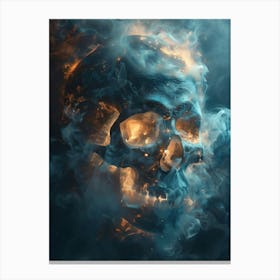 Skull In Smoke 3 Canvas Print