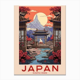 Kusatsu Onsen, Visit Japan Vintage Travel Art 4 Canvas Print