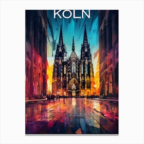 Colourful Germany travel poster Koln Canvas Print