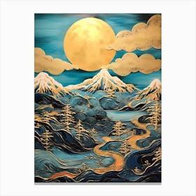 Full Moon Over The Mountains Canvas Print