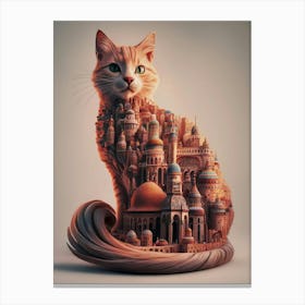 Cat In A City Canvas Print