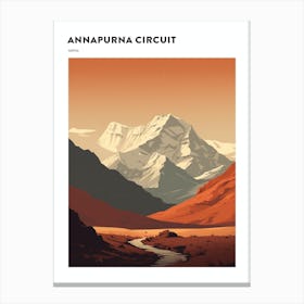 Annapurna Circuit Nepal 1 Hiking Trail Landscape Poster Canvas Print