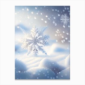 Snowflakes On A Field, Snowflakes, Soft Colours Canvas Print