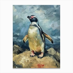 Adlie Penguin Robben Island Oil Painting 4 Canvas Print