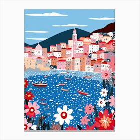 Santa Margherita Ligure, Italy, Illustration In The Style Of Pop Art 3 Canvas Print