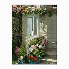 Flowers By The Window Canvas Print