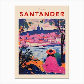 Santander Spain 3 Fauvist Travel Poster Canvas Print