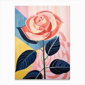 Rose 3 Hilma Af Klint Inspired Pastel Flower Painting Canvas Print