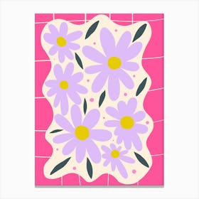 Modern Grid Flowers Toile