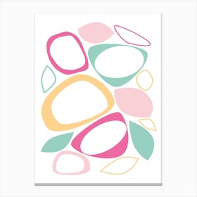 Mid Century Modern Abstract 8 Pink, Aqua, Yellow Canvas Print