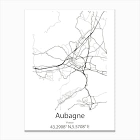 Aubagne,France Minimalist Map Canvas Print