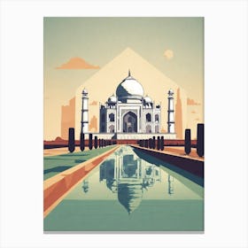 Retro Taj Mahal Canvas Print