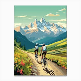 Tour De Mont Blanc France 8 Vintage Travel Illustration Canvas Print