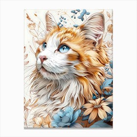 Cat With Blue Eyes 5 Canvas Print