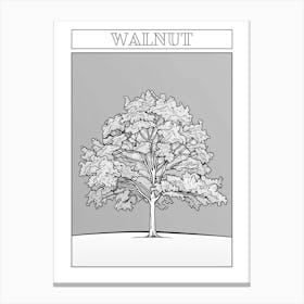 Walnut Tree Minimalistic Drawing 1 Poster Canvas Print