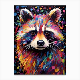 A Guadeloupe Raccoon Vibrant Paint Splash 1 Canvas Print