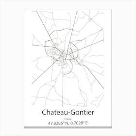 Chateau Gontier,France Minimalist Map Canvas Print