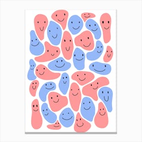 Happy Smile Face Squiggly Canvas Print