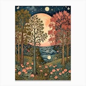 William Morris Moonlight In The Woods 12 Canvas Print