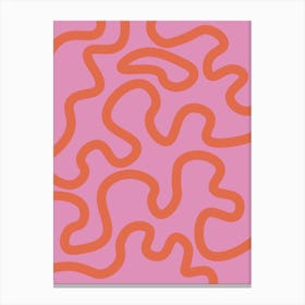 Red And Pink Squiggle Canvas Print