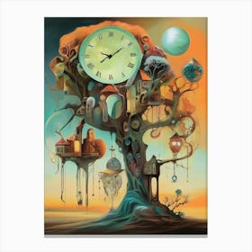 Clock Tree 3 Canvas Print