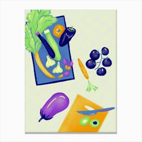 Vegetables And Fruits illustration Canvas Print